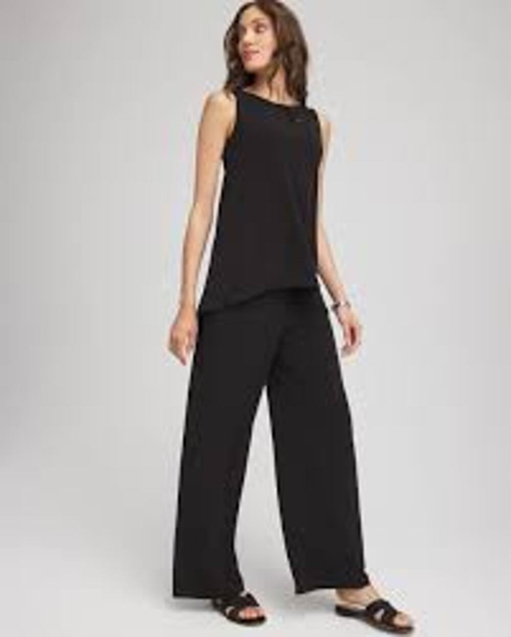 Chico's Wrinkle Free Traveler Knit Pull On Black Pants 2 SHORT